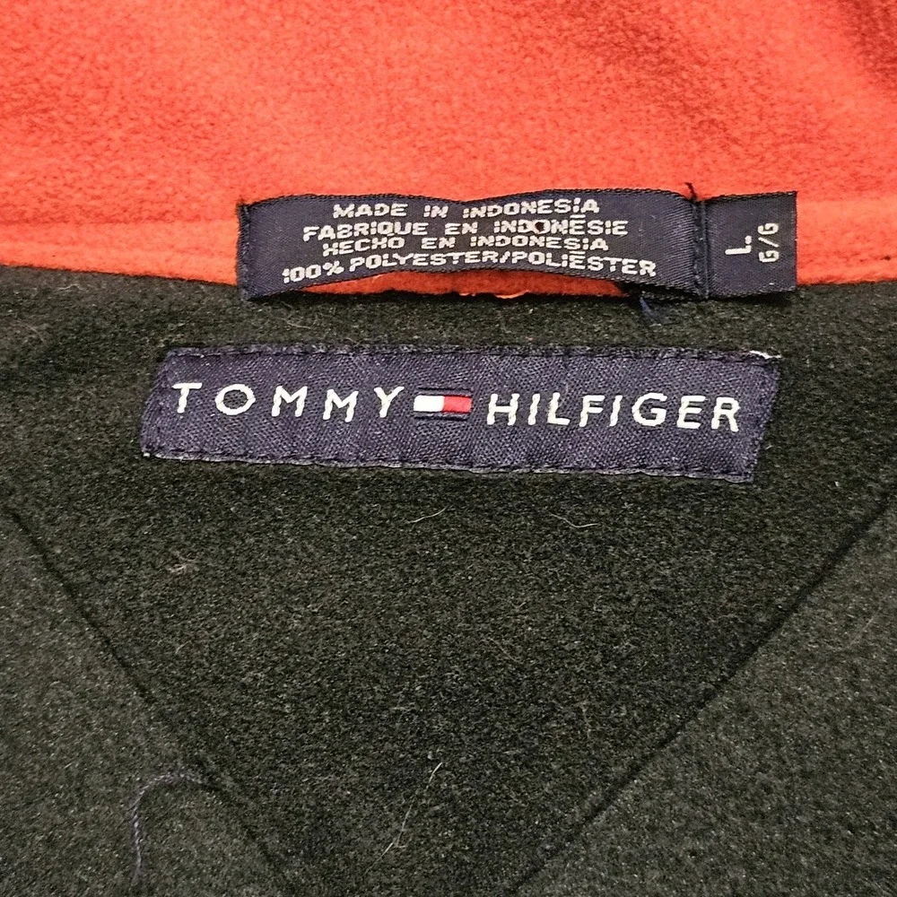 Vintage Tommy Hilfiger Jacket Men's Large Fleece Quarter‎ Zip Pullover Baggy Y2K